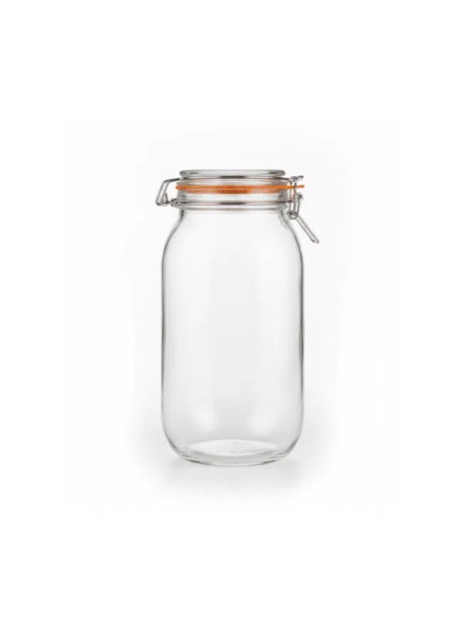 Danny Home Cylinder Glass Storage Jar – 2 Litre | Airtight Clamp Lid with Silicone Seal - Image 2